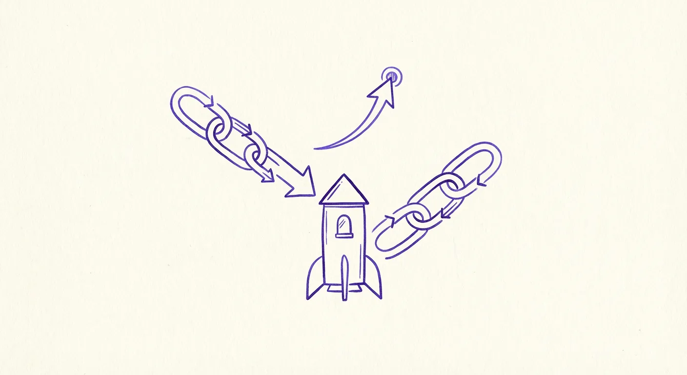 Illustration of a startup building authority through quality backlinks