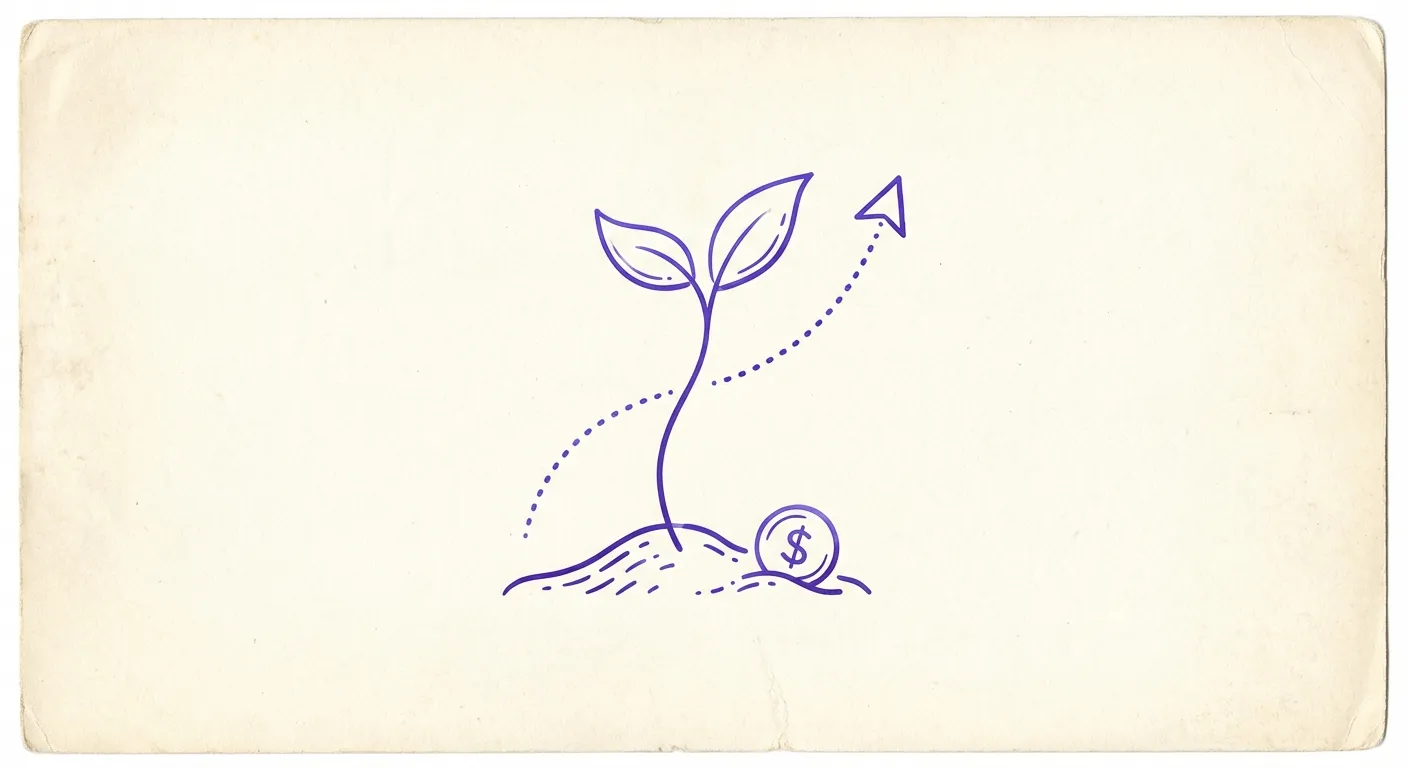 Minimalist illustration of bootstrapped startup growth strategy