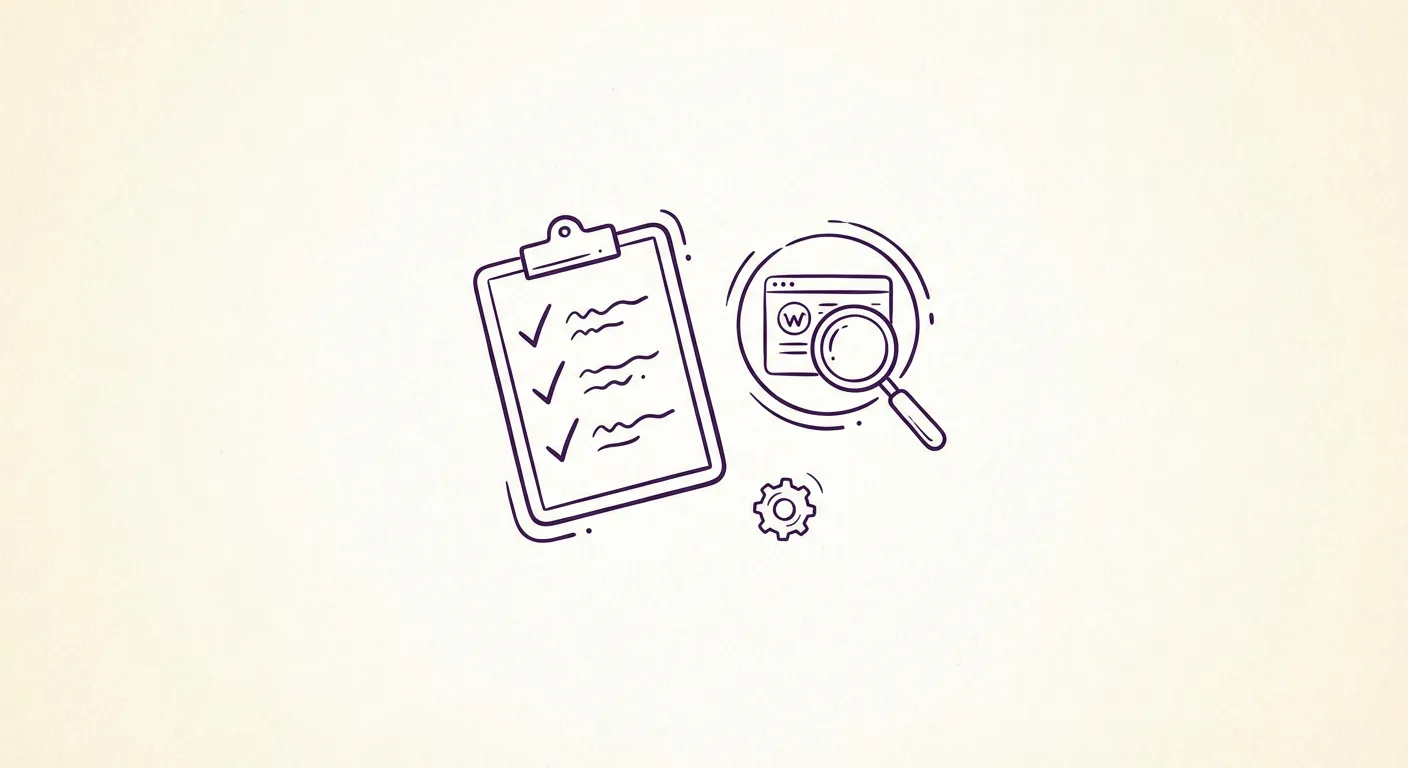 Illustration of technical SEO audit checklist