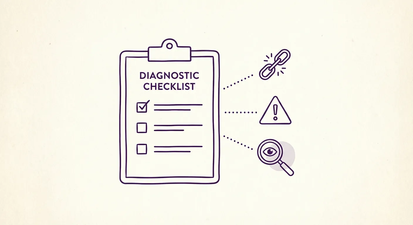 Diagnostic checklist for website ranking problems